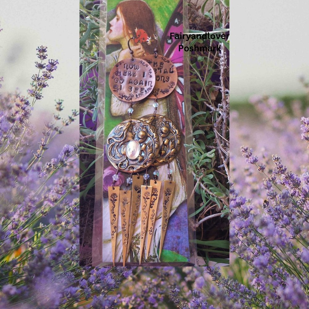 Stevie nicks Chandelier gypsy hammered hand stamped earrings